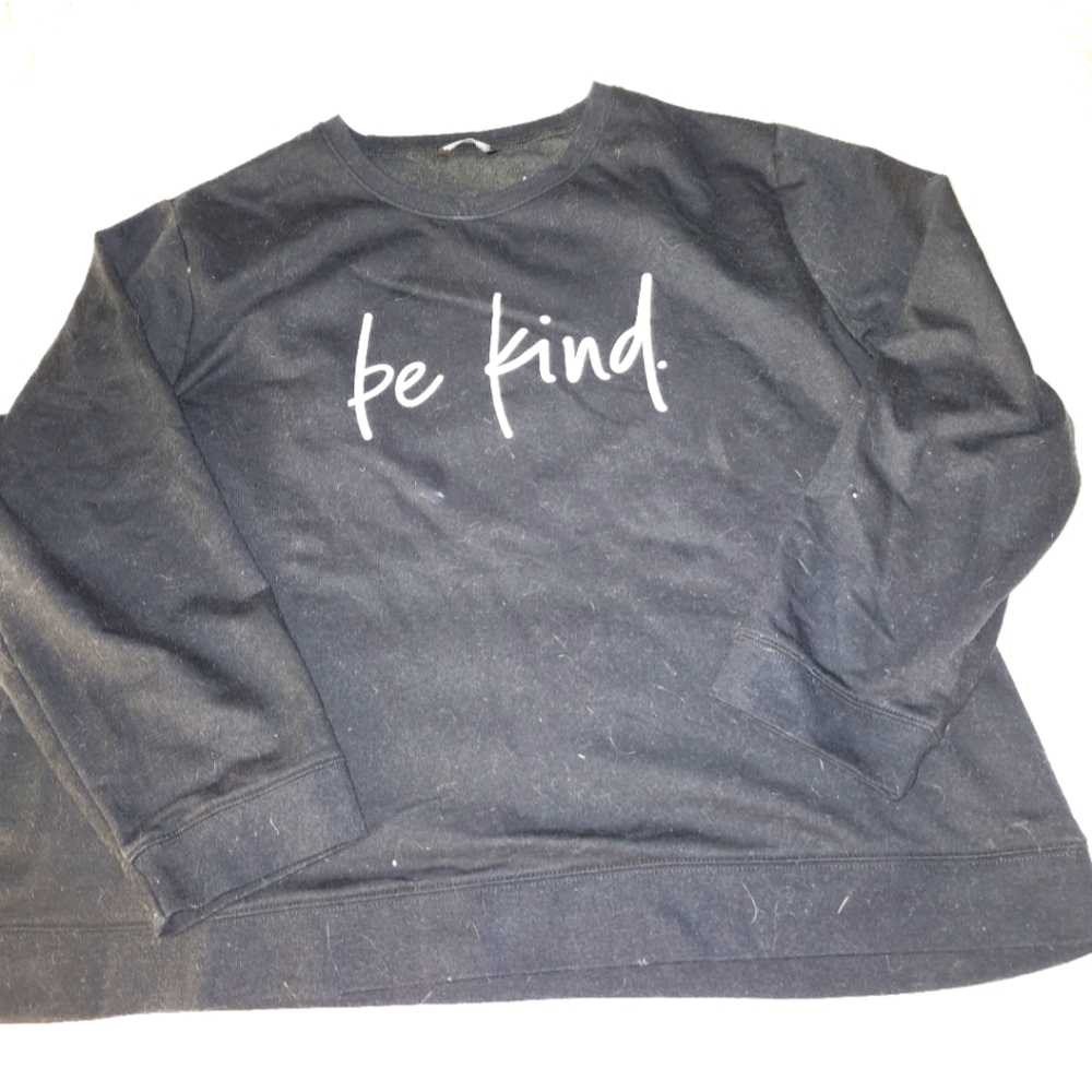 SHEIN Black "Be Kind" Sweatshirt, Size 4X but Fits Like XXL, EUC